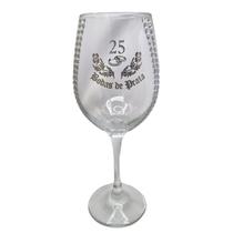 Taça Vidro Bodas De Prata 25 Anos Luxo Casal Vinho