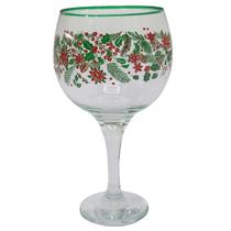 Taça Vidro de Gin Vinho Água 600 ml Decoração Natalina Verde Taça Vidro de Gin Vinho Água 600 ml Decoração Natalina Verde