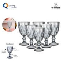 Taça Vidro Diamante 340ml Copo Água Suco Quality Home