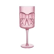 Taça vidro laço 450ml candy vibrante rosa 21x8cm florarte Taça vidro laço 450ml candy vibrante rosa 21x8cm florarte
