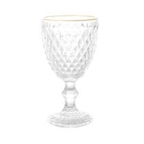 Taça Vidro P/Agua Bico De Abacaxi C/Fio De Ouro 325Ml- Lyor