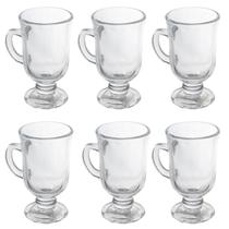 Taça vidro Resistente com alça para bebidas quentes Caneca para Cafe cappuccino 130ml Copo de Vidro