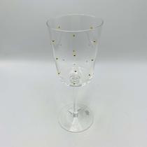 Taça Vidro Transparente com Pontos Dourados Dots 320ml