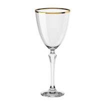 Taça Vinho Branco Cristal Fio Dourado Haus Elegance 250ml - Haus Concept