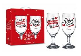 Taça vinho c/ 2 un. - adoro você