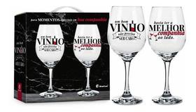 Taça Vinho Com 2 Unidades Taças Melhor Companhia Amor Amigos