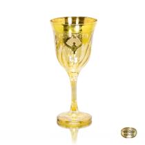 Taça Vinho Cristal Italiano Dourado Guirlandas em Ouro