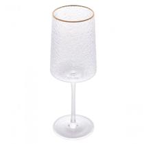 Taça Vinho De Cristal Martelado Petra Fio De Ouro 500ml Lyor Taça Vinho De Cristal Martelado Petra Fio De Ouro 500ml Lyor
