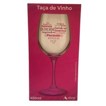 Taça Vinho De Vidro 450ml COR:ROSA