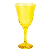 Taça Vinho Lirio Cor Amarelo Super Luxo 330 ml - Vidro