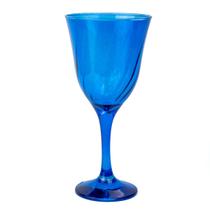 Taça Vinho Lirio Cor Azul Super Luxo 330 ml - Vidro