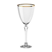 Taça Vinho Tinto Cristal Fio Dourado Haus Elegance 350ml