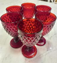 Taças Abacaxi Vermelhas - Conjunto com 6 Unidades