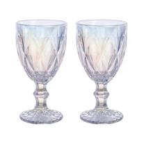 Taças De Agua De Suco Vinho De Vidro Diamante Jogo 2 Unidad Cor Furta cor