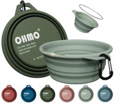 Taças de água dobráveis para cães OHMO 800mL com anel de aço inoxidável