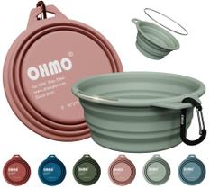 Taças de água dobráveis para cães OHMO 800mL com anel de aço inoxidável