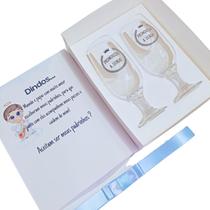 Taças de Cerveja com Caixa Convite Padrinhos Dindos Batismo Taças de Cerveja com Caixa Convite Padrinhos Dindos Batismo