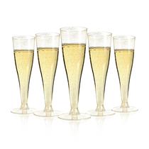 Taças de champanhe Bestluck, pacote com 25, 130 ml, plástico dourado, glitter Taças de champanhe Bestluck, pacote com 25, 130 ml, plástico dourado, glitter