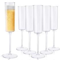 Taças de champanhe de plástico Ciaell 180mL Clear, pacote com 24