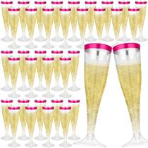 Taças de champanhe de plástico Jingmore 130 ml (pacote com 36) rosa choque Taças de champanhe de plástico Jingmore 130 ml (pacote com 36) rosa choque