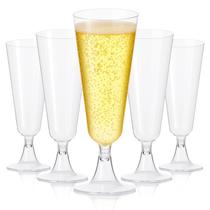 Taças de champanhe de plástico transparente YGSYGS, pacote com 100 ml