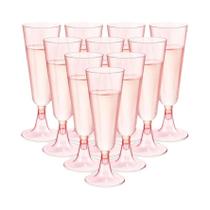 Taças De Champanhe De Plástico Vermelhas 25 Descartáveis Altas Com Pó Dourado Para Coquetéis E Vinho
