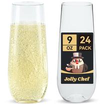 Taças de champanhe JOLLY CHEF de plástico sem haste 270 ml (pacote com 24) Taças de champanhe JOLLY CHEF de plástico sem haste 270 ml (pacote com 24)