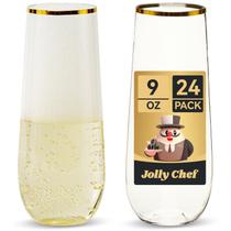 Taças de champanhe JOLLY CHEF de plástico sem haste 270 ml (pacote com 24)