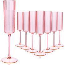 Taças de champanhe Joyido Pink Plastic 180 ml (pacote com 36) Taças de champanhe Joyido Pink Plastic 180 ml (pacote com 36)