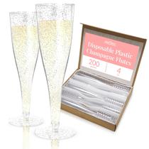 Taças de champanhe Prestee 200, plástico descartável, pacote de 130 ml e 200 Taças de champanhe Prestee 200, plástico descartável, pacote de 130 ml e 200