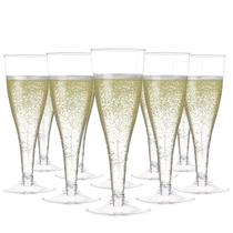 Taças de champanhe Prestee, pacote com 100, plástico transparente, 130 ml