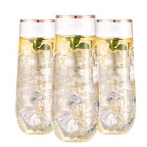Taças de champanhe SUT Rose Gold Plastic 270 ml (pacote com 24)
