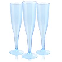Taças de champanhe WDF de plástico azul transparente 200 ml (pacote com 36)