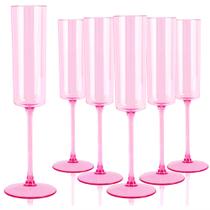 Taças de champanhe YOUBET, pacote com 24, plástico rosa, 180 ml, quadradas Taças de champanhe YOUBET, pacote com 24, plástico rosa, 180 ml, quadradas