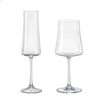 Taças De Cristal Bohemia Para Champanhe e Vinho Branco Xtra 12 Peças Taças De Cristal Bohemia Para Champanhe e Vinho Branco Xtra 12 Peças
