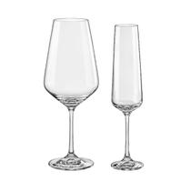 Taças De Cristal Bohemia Para Champanhe e Vinho Sandra 12 Peças
