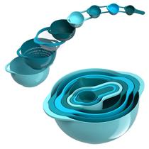 Taças de mistura, conjunto de aninhamento de plástico Pantula, 8 com copos de medição