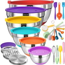 Taças de mistura Umite Chef de aço inoxidável 26 unidades com tampas herméticas Taças de mistura Umite Chef de aço inoxidável 26 unidades com tampas herméticas