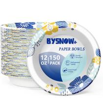Taças de papel BYSNOW 350ml descartáveis, 150 pacotes para sopa quente