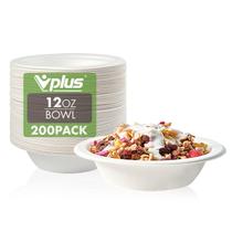 Taças de papel Vplus 350ml descartáveis compostáveis, pacote com 200