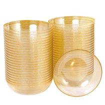 Taças de plástico descartáveis BuCla Gold Glitter, pacote de 300 ml x 50
