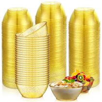 Taças de plástico descartáveis Yungyan, pacote com 200 ml, 180 ml de ouro