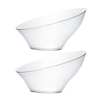 Taças de servir descartáveis em ângulo Plasticpro Clear, pacote com 4 Taças de servir descartáveis em ângulo Plasticpro Clear, pacote com 4