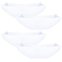 Taças de servir descartáveis PLASTICPRO 1,9 L brancas, pacote com 4