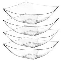 Taças de servir Posh Setting de plástico transparente de 1,9 L (64 onças), pacote com 4