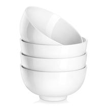 Taças de sopa MALACASA, porcelana branca, cerâmica, 770 ml, conjunto de 4