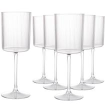 Taças de vinho Ciaell Plastic com nervuras 300 ml quadradas 12 unidades Taças de vinho Ciaell Plastic com nervuras 300 ml quadradas 12 unidades
