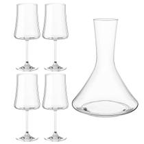 Taças de Vinho e Decanter em Cristal Com Titânio Pleasure 460ml 5 peças - Haus Concept