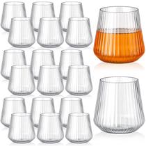 Taças de vinho Suclain com nervuras, sem haste, 400 ml, 20 unidades de PET