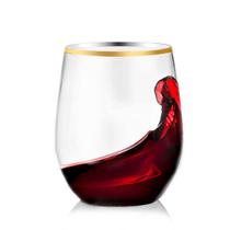 Taças de vinho SUT, pacote com 32, 350 ml, plástico com aro dourado, sem haste